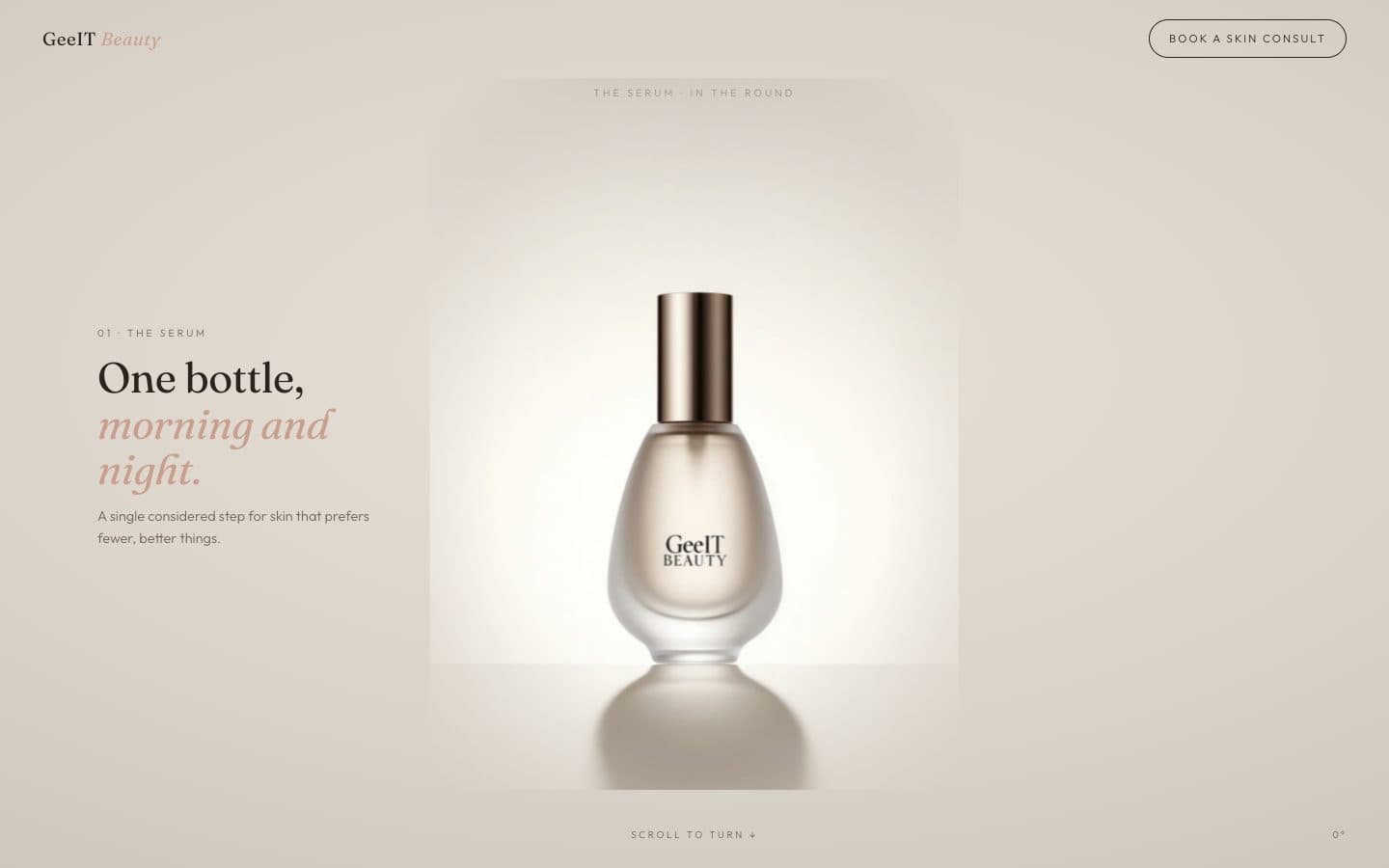GeeIT Beauty sample homepage